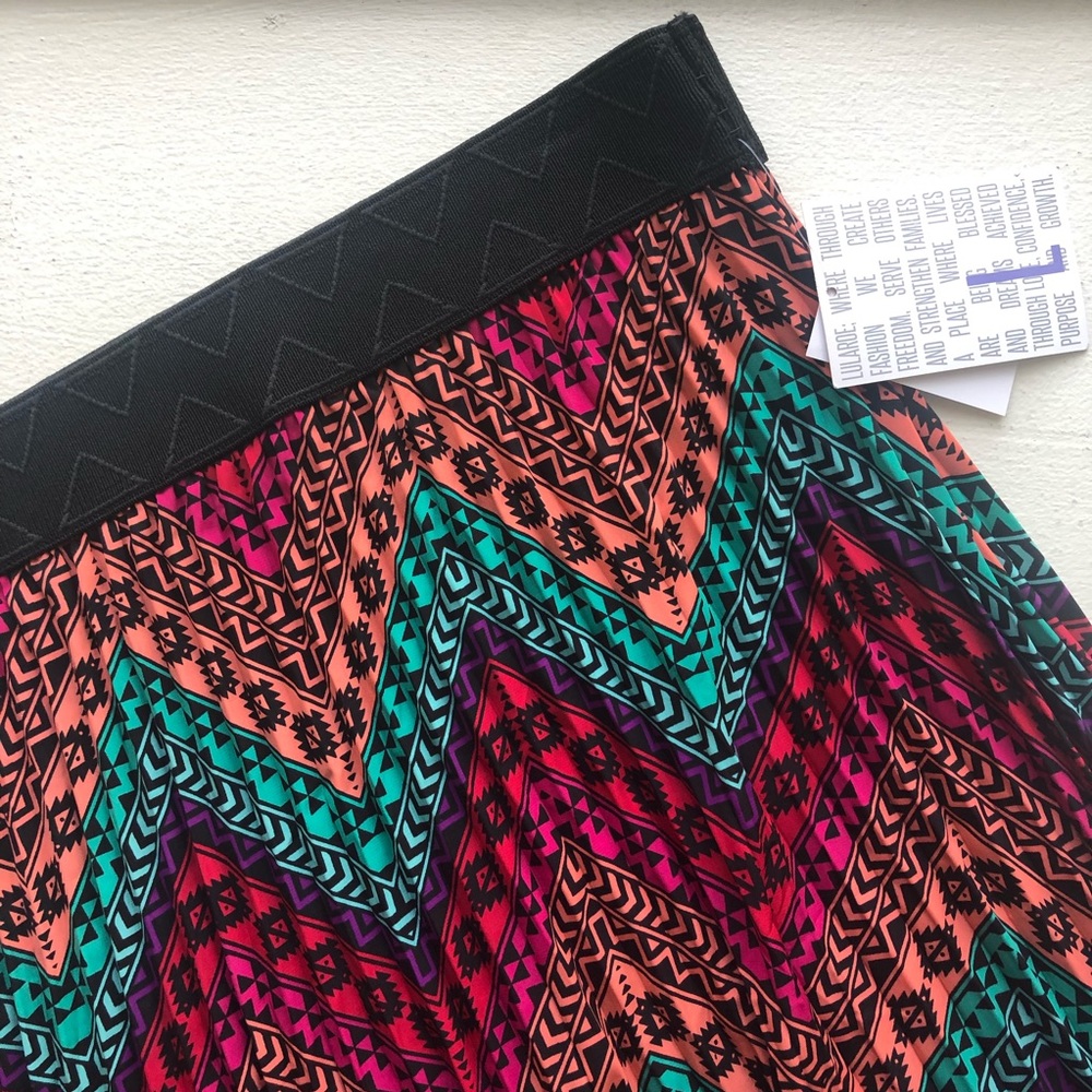 Hand pleated multi colored skirt